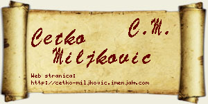 Ćetko Miljković vizit kartica
